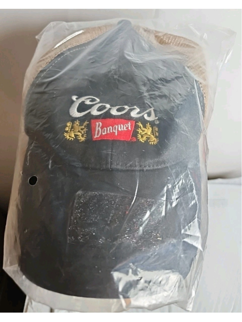 Coors Banquet Adjustable Snapback Trucker Hat Navy Blue & Brown New With Tags